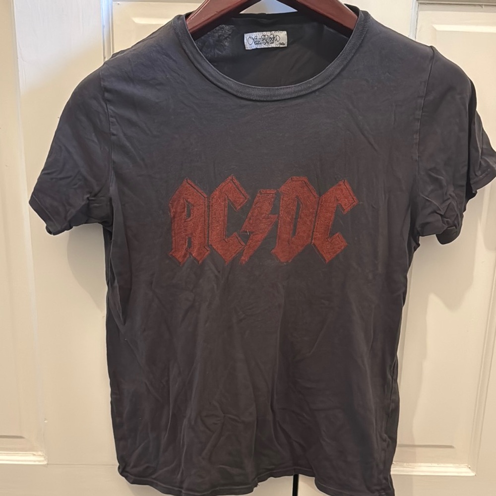AC/DC Graphic T-Shirt in Gray and Red